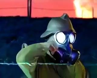 Mud and Gas music video poster — soldier in a WWI trench at dawn