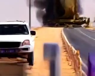 Desert Storm music video poster — oil wells burning in Kuwaiti desert